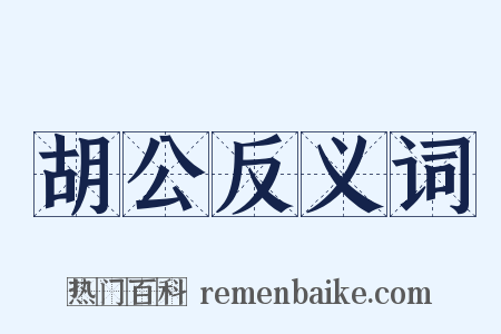 胡公反义词是什么意思的图片